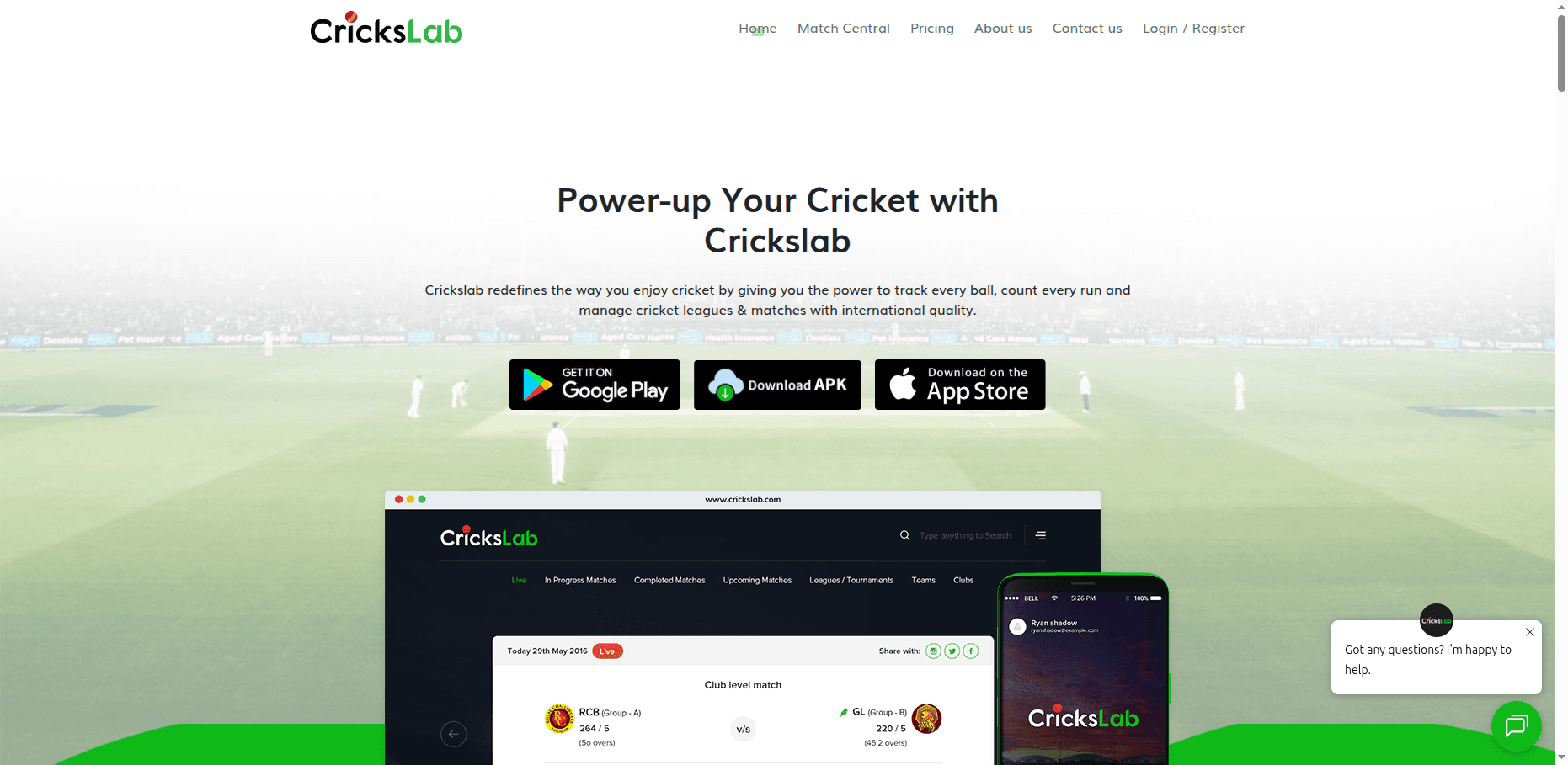 Crickslab screenshot